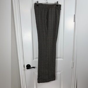 Irene Van RYB Women's Classic Wool Black and Gray Checkered Trousers